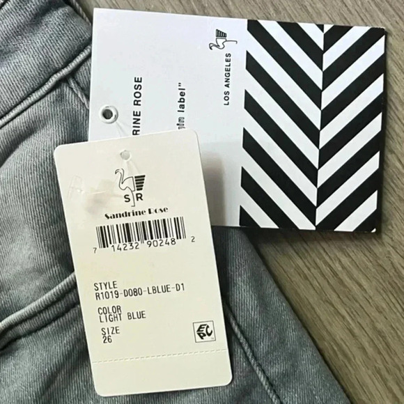 Free People X Sandrine Rose NWT Mid-Rise Skinny‎ Distressed Jeans Blue Size 26 - Picture 7 of 10